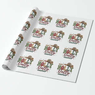 Papier Cadeau Holly Jolly Christmas
