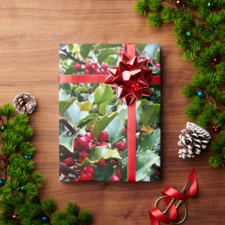 Papier Cadeau Holly leaves and Berries