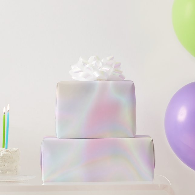Papier Cadeau Holographie opale perle rose (Cadeaux de fête)