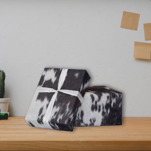 Papier Cadeau Holstein Vache Faux Cuir Caché naturel