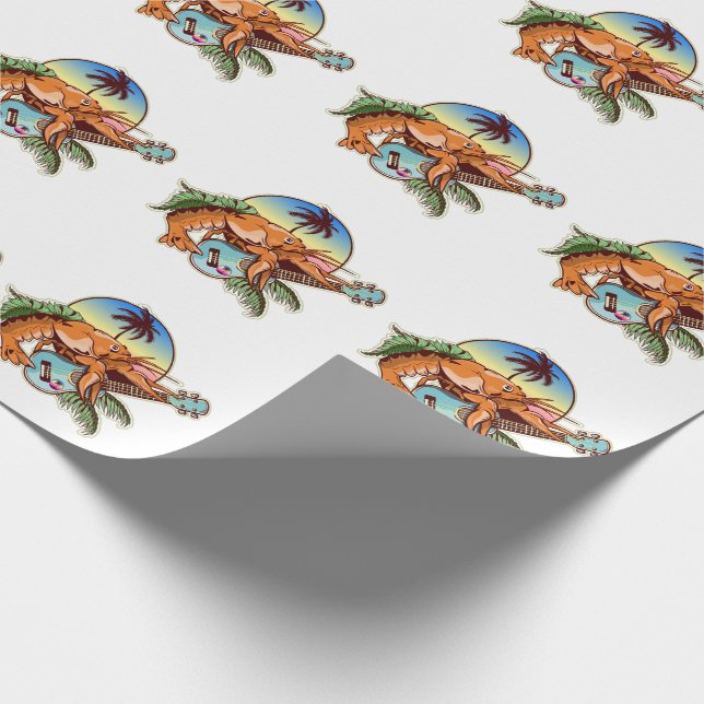 Papier Cadeau Homard jouant d'une guitare ukulele (Coin)