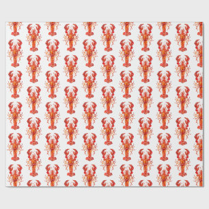 Papier Cadeau Homard polygonal rouge