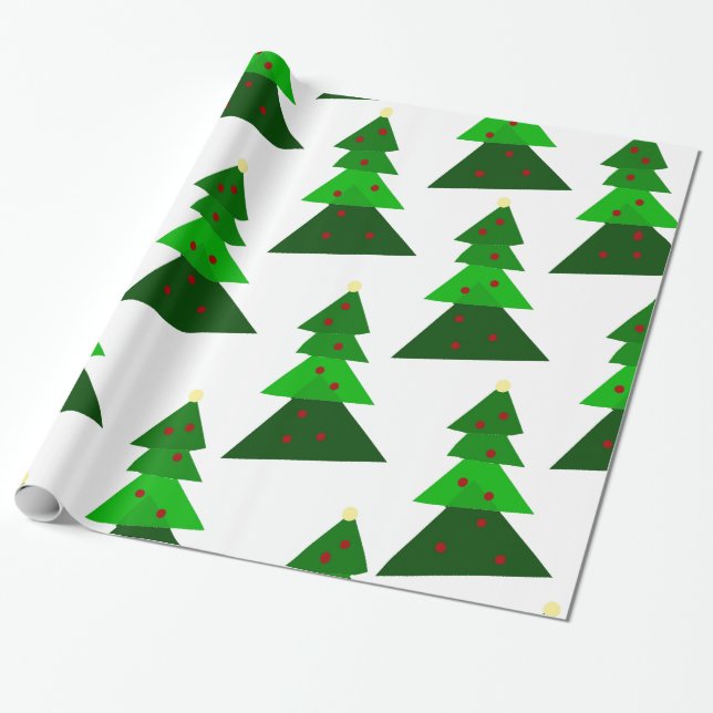 Papier Cadeau Homey Christmas Tree Motif (Déroulé)