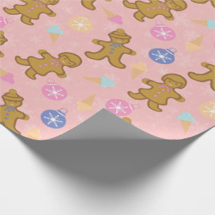 Papier Cadeau Homme de pain d'épice, balles de Noël