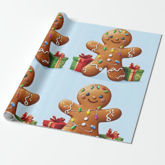 Papier Cadeau Homme de pain d'épices