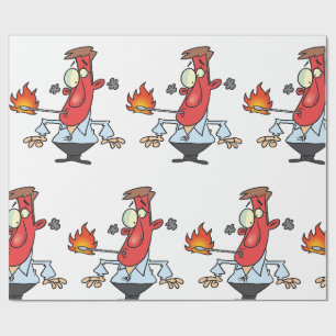 Papier Cadeau Homme Rouge Drôle avec Thermomètre Fievre