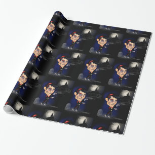 papier cadeau homme zombie effrayant, nuit de cime