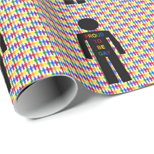 Papier Cadeau Hommes gays LGBTQ Silhouette et arc-en-ciel