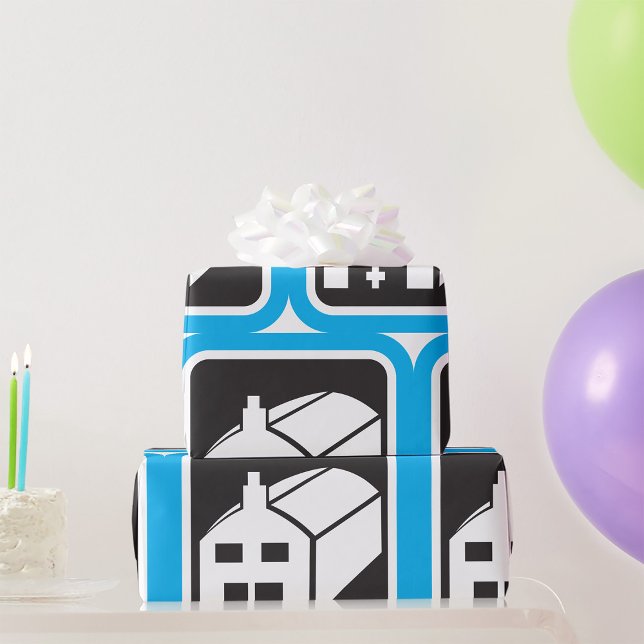 Papier Cadeau Hôpital Barn Icon minimaliste établissement de soi (Créateur téléchargé)