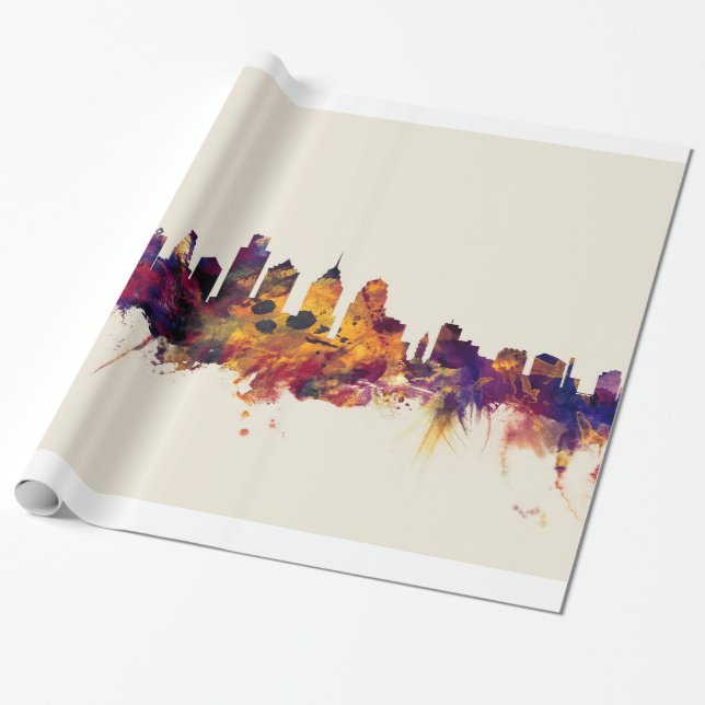 Papier Cadeau Horizon de Philadelphie Pennsylvanie (Déroulé)
