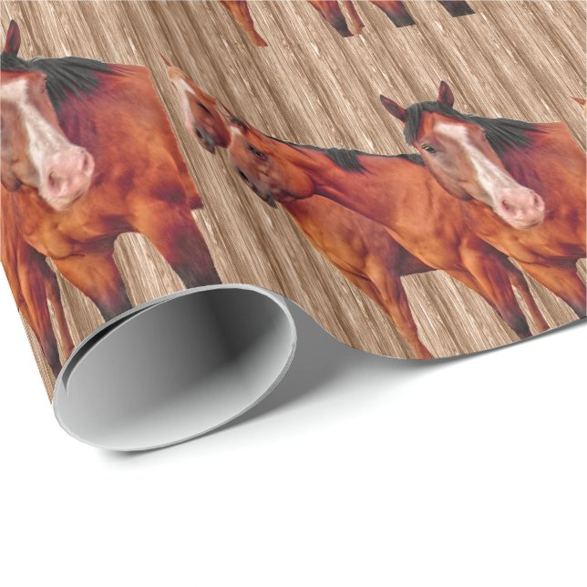 Papier Cadeau Horse Lover's Girls Club for Cowgirls (Coin rond)
