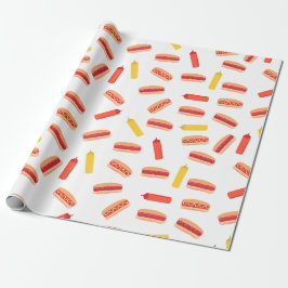 Papier Cadeau Hot Dog Fast Food Motif barbecue