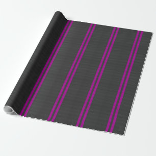 Papier Cadeau Hot Fuchsia Pink Racing Stripes Carbon Fiber Style