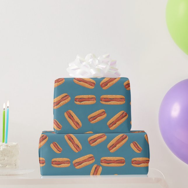 Papier Cadeau Hotdog Wrapper Papier Anniversaire Fête Drôle Cade (Cadeaux de fête)