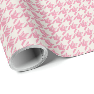 Papier Cadeau Houndstooth rose amusant