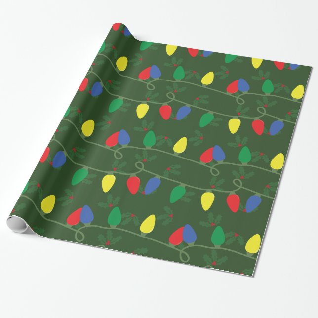 Papier Cadeau Houx et lumières (Déroulé)