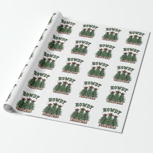 Papier Cadeau Howdy Christmas Cactus Western Xmas