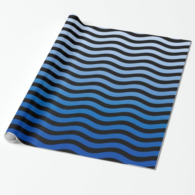 Papier Cadeau Huile Bleue Nautique (Déroulé)