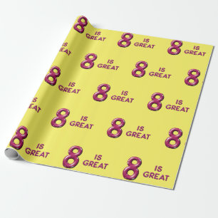 Papier Cadeau Huit est grand 8ème anniversaire