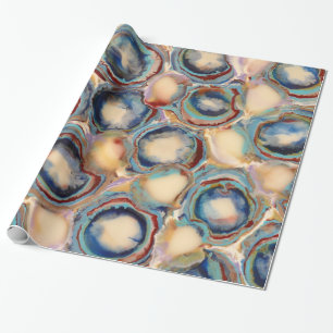 Papier Cadeau Huîtres et papier d'emballage d'agates