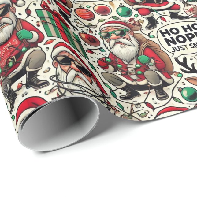 Papier Cadeau Humorous Satirical Christmas Wrapping Paper (Coin rond)