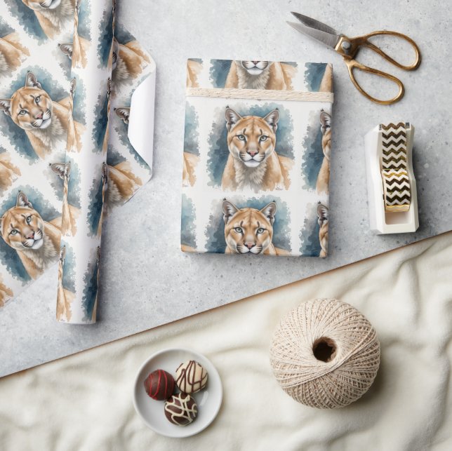 Papier Cadeau Humour d'anniversaire Cougar sur la colline Animal (Artisanat)