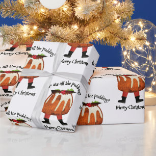 Papier Cadeau Humour de pouding personnalisé Joyeux Noël