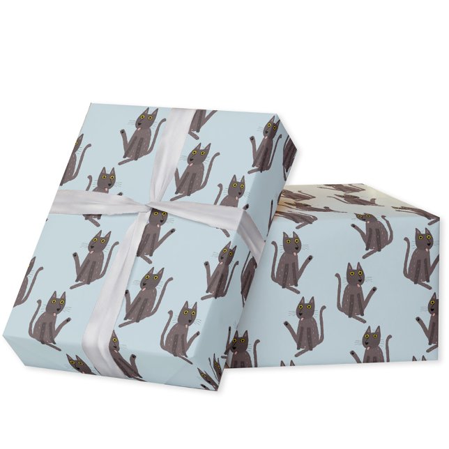 Papier Cadeau Humour drôle de chat (Funny cat humor gift wrapping paper roll for animal lovers)