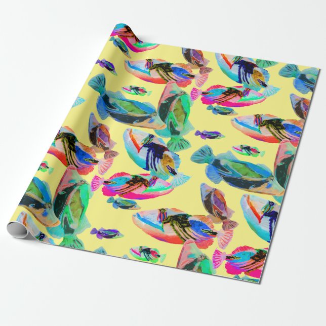 Papier Cadeau Humuhumunukunukuapuaa Hawaii Poisson enveloppant p (Déroulé)