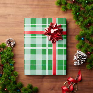 Papier Cadeau Hunter Green Plaid Noël