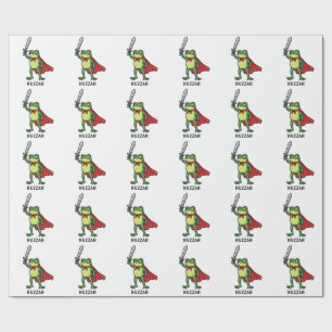 Papier Cadeau Huzzah Frog Chevalier Drôle Citation mème épée
