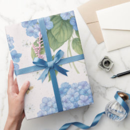 Papier Cadeau Hydrangea Floral Wrapping Paper | Elegant Garden