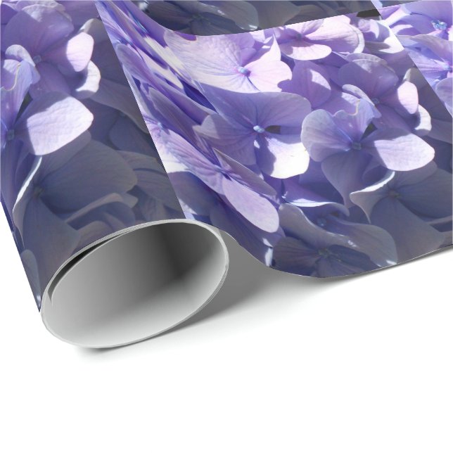 Papier Cadeau Hydrangée violette (Coin rond)