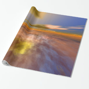 Papier Cadeau HYPERION WORLD, ALIEN SEASCAPE SKY, NUAGES Sci-Fi