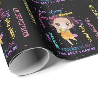 Papier Cadeau I AM - Positive Black Brown Girl Affirmations