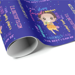 Papier Cadeau I AM - Positive Black Brown Girl Affirmations