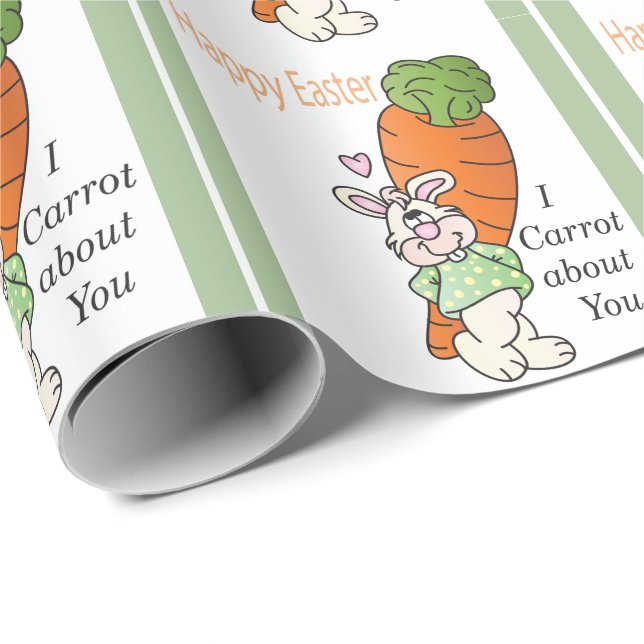 Papier Cadeau I carotte au sujet de vous lapin (Coin rond)