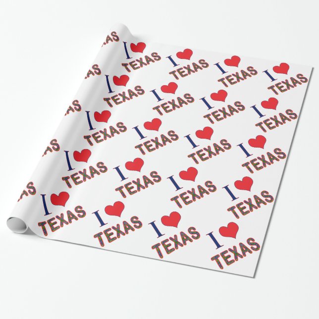 Papier Cadeau I (Coeur) Love Texas Bluebonnet (Déroulé)