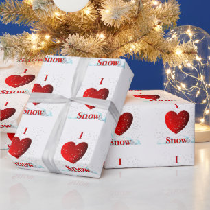Papier Cadeau I Coeur neige
