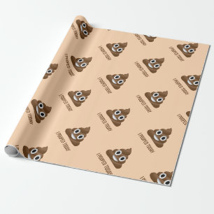 Papier Cadeau I émoticône aujourd'hui de sourire de Pooped Poo