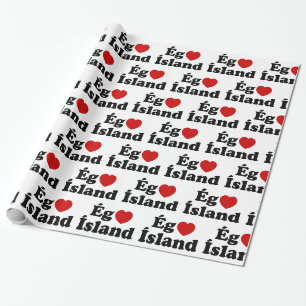 Papier Cadeau I Heart (Love) Islande [Ég Elska Ísland] Islandais