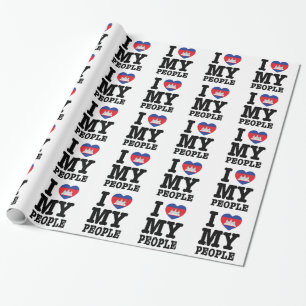 Papier Cadeau I Heart (Love) My Khmer People