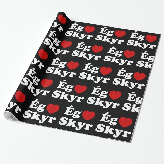 Papier Cadeau I Heart (Love) Skyr [Ég Elska Skyr] Islandais (Déroulé)