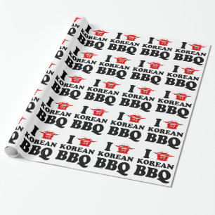 Papier Cadeau I Love Korean BBQ (고 기 구 이)