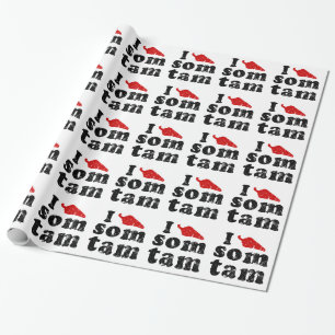 Papier Cadeau I Love Som Tam Tempi Thai Isan Lao Food