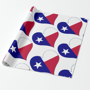 Papier Cadeau I Love Texas Flag Heart