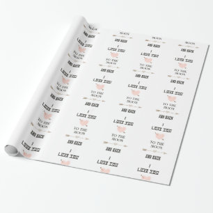 Papier Cadeau I love you to the moon and back