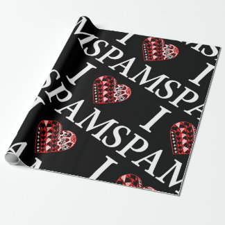 Papier Cadeau I noir de Spam de coeur