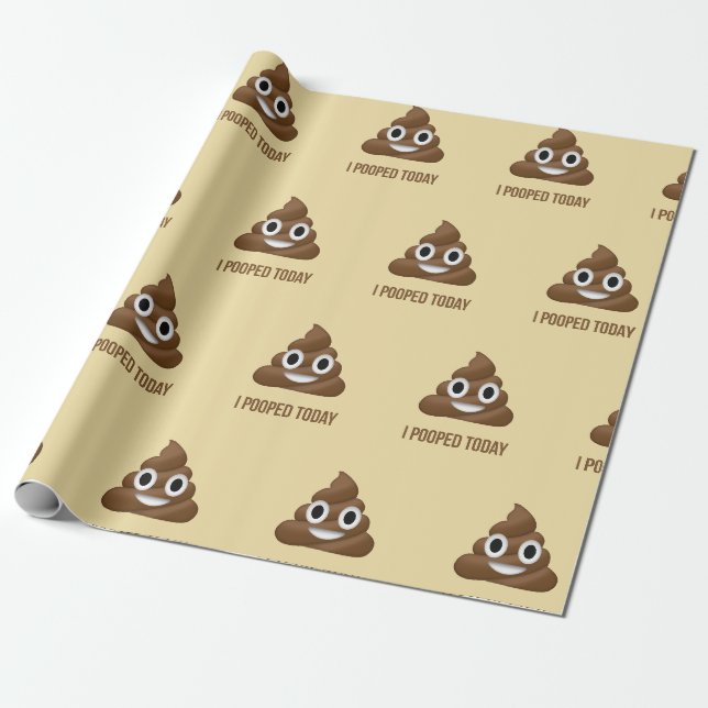 Papier Cadeau I Pooped Today Poo Emoji  (Déroulé)