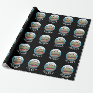 Papier Cadeau Ice-berg-er Funny Cheeseburger Pun Dark BG